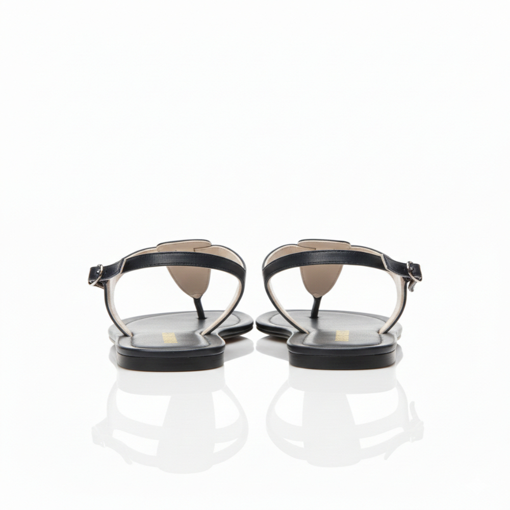 Women Flat T Strap Sandals with Adjustable Ankle Buckle